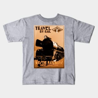 Retro Steam Rail Travel_04 Kids T-Shirt